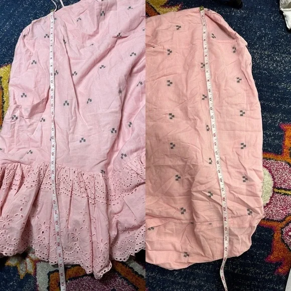 Ash&Eden Pink Daksha Mini Eyelet Dress sz L - Picture 9 of 9